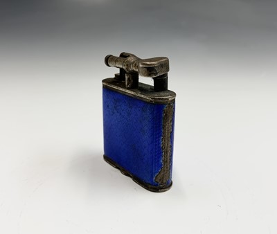 Lot 93 - A Dunhill Unique silver blue enamelled...