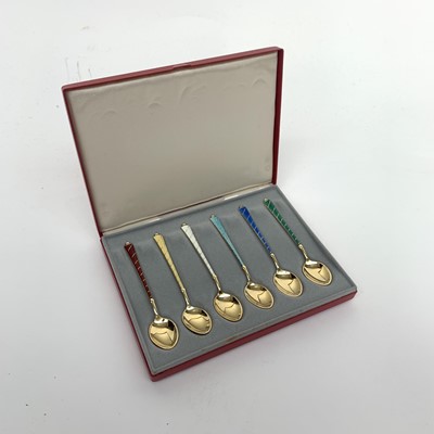 Lot 2005 - A set of six Egon Lauridsen Danish silver...