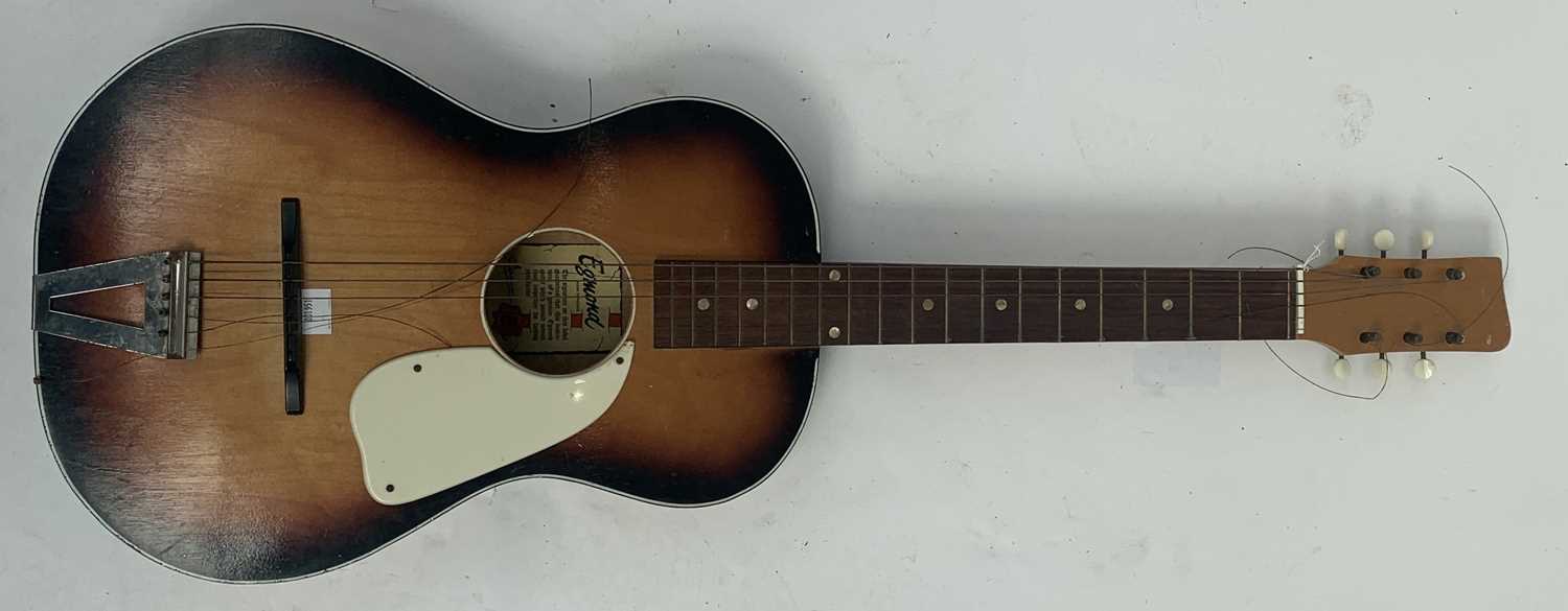 Lot 79 - A vintage Egmond 3/4 guitar with white plastic...