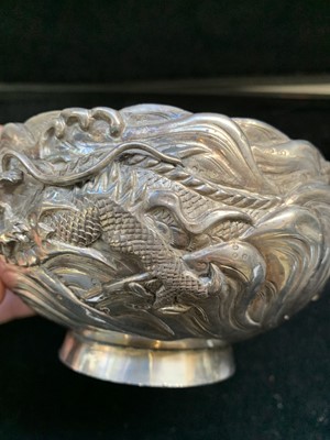 Lot 178 - A Chinese silver footed bowl, signed, 240...