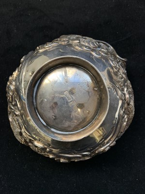 Lot 183 - A Chinese silver footed bowl, character marks...