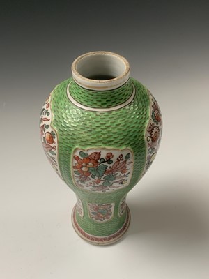 Lot 8 - A Chinese famille verte baluster vase, 19th...