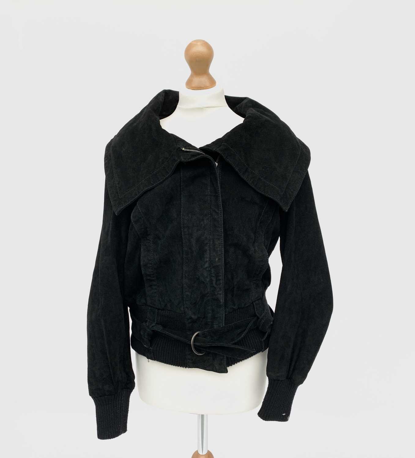 Lot 2815 - An Edina Ronay London black suede jacket,...