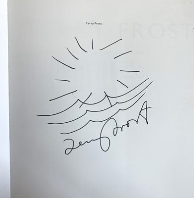 Lot 572 - Terry Frost, drawing and signature inside cover.