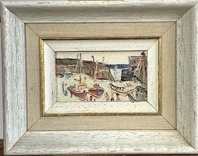 Lot 292 - Fred YATES (1922-2008) Mevagissey Harbour Oil...