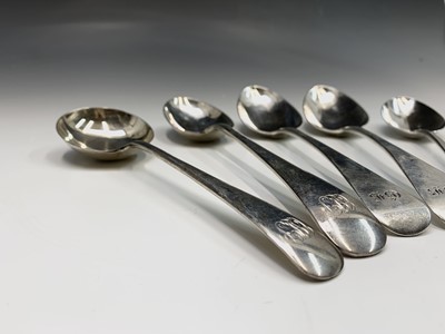 Lot 4 - A pair of silver Old English pattern...