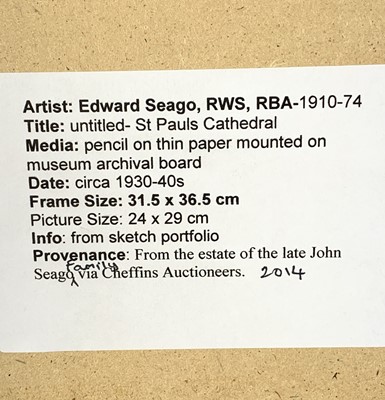 Lot 1167 - Edward Brian SEAGO (1910-1974) St Pauls...