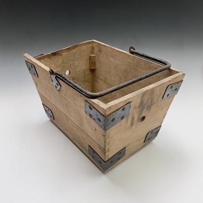 Lot 137 - An Edwardian metal bound pine housemaid's box...