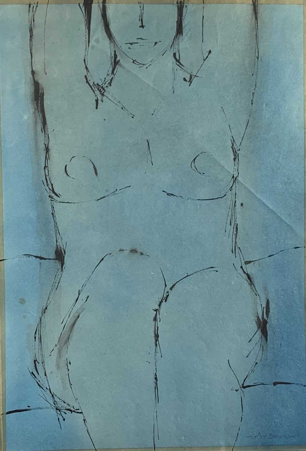Lot 42 - John EMANUEL (1930) Nude, seated Watercolour...