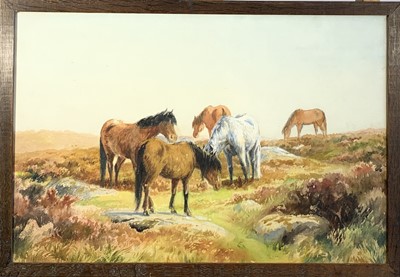 Lot 1026 - Thomas ROWDEN (1842-1926) Ponies Watercolour...