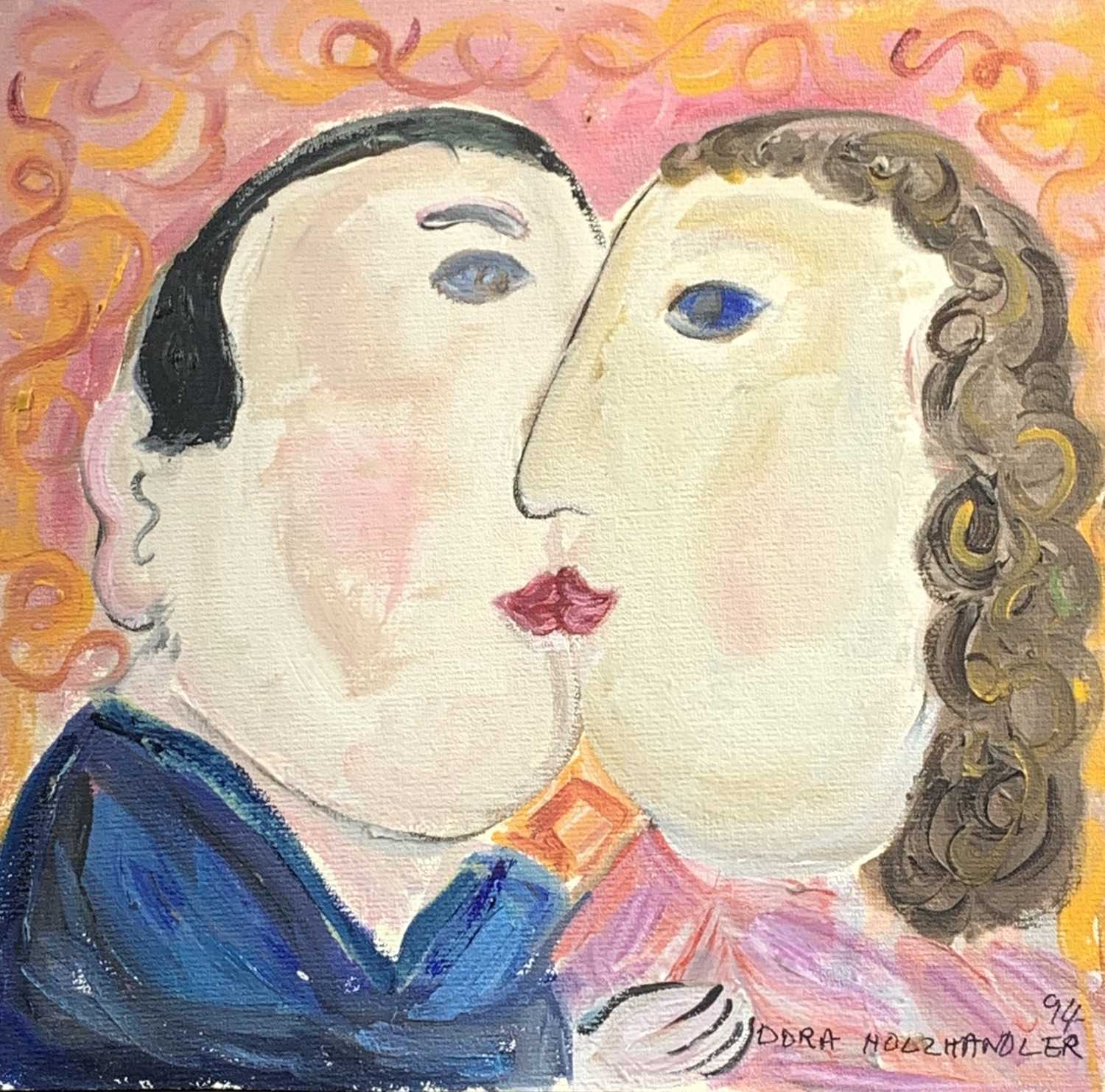 Lot 1047 - Dora HOLZHANDLER (1928-2015) The Kiss Acrylic...