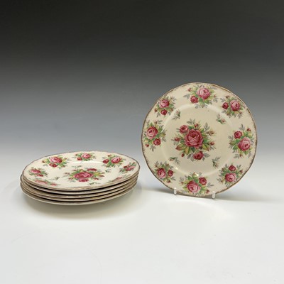 Lot 818 - A James Kent 'La Rosa' pattern tea service,...