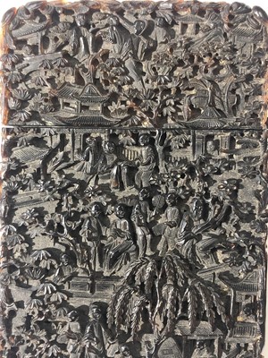 Lot 48 - A Chinese tortoiseshell card case, 19th...