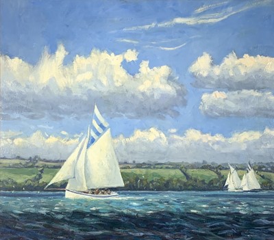Lot 63 - Robert JONES (1935) Falmouth Working Boats Oil...