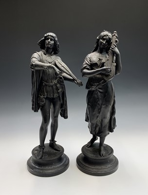 Lot 392 - A pair of late 19th century French spelter...