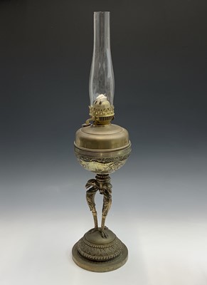 Lot 150 - A Victorian brass oil lamp in the manner of F...