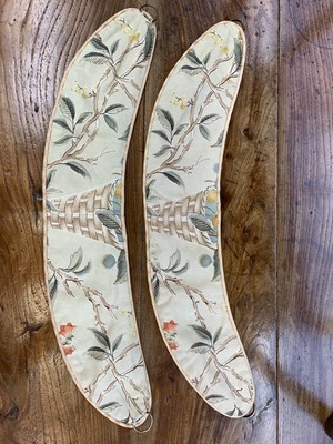 Lot 2849 - Pinch pleat interlined floral/gingham curtains...