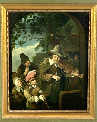 Lot 1090 - Dietrich Les Musiciens Ambulants Oil on canvas,...