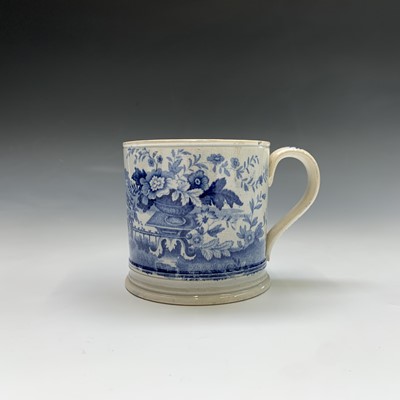 Lot 819 - Two blue and white transfer printed mugs circa...