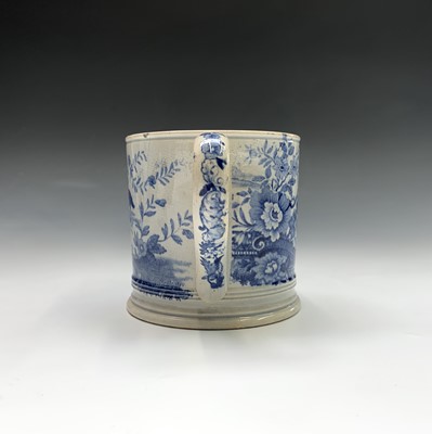 Lot 819 - Two blue and white transfer printed mugs circa...