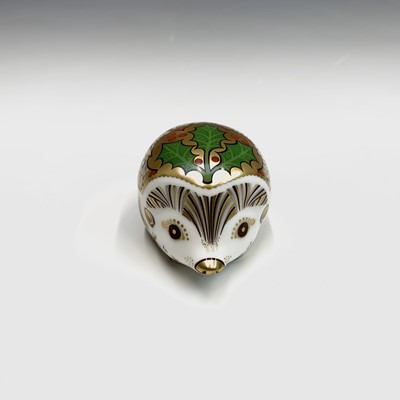 Lot 825 - Four Royal Crown Derby hedgehog paperweights -...