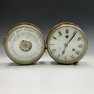 Lot 2941 - A German bulkhead type ships clock and...