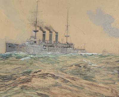 Lot 114 - William Samuel PARKYN (1875-1949) War Ship on...