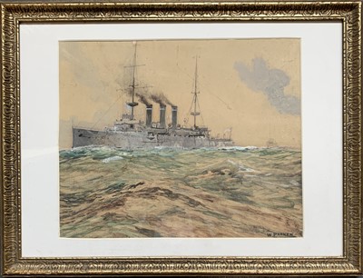 Lot 114 - William Samuel PARKYN (1875-1949) War Ship on...