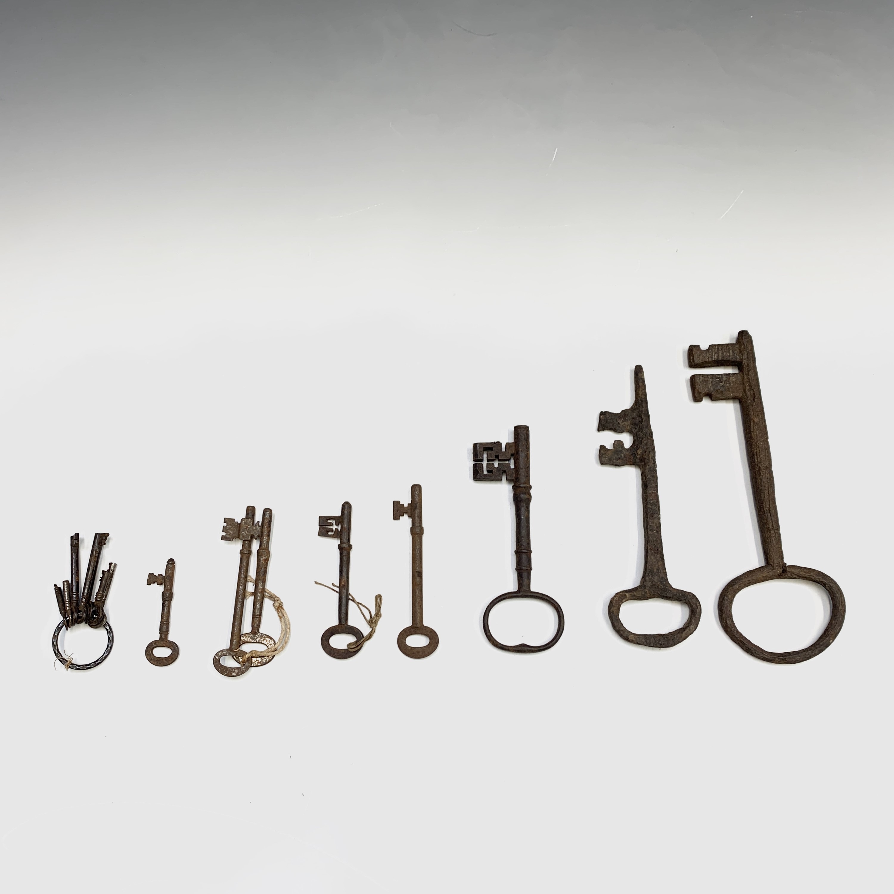 Lot 8 Two iron keys, possibly 17th century, the