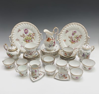 Lot 803 - An assortment of Dresden floral painted...