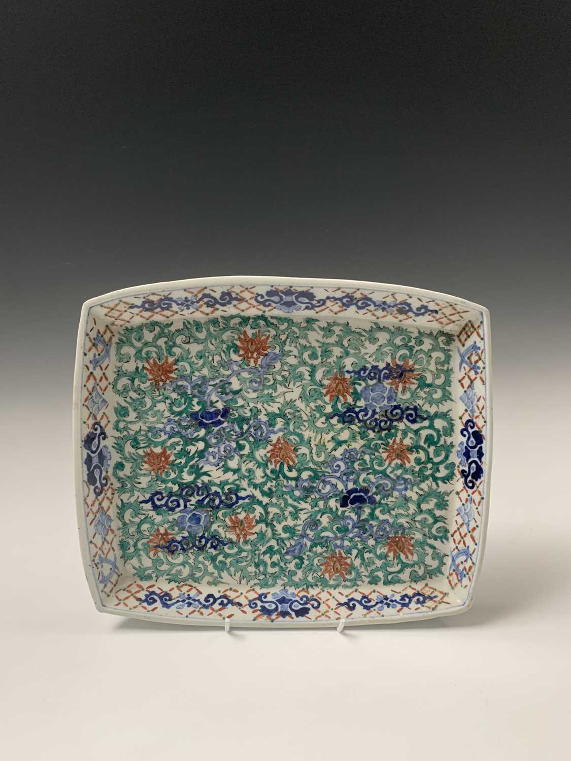 Lot 60 - A Chinese porcelain tray, Qing period, the...