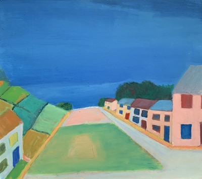 Lot 149 - Bob BOURNE (1931) Village Green Oil on board...