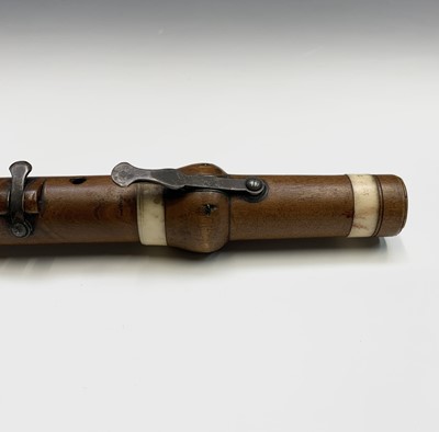 Lot 30 - A 19th century boxwood and ivory flute,...