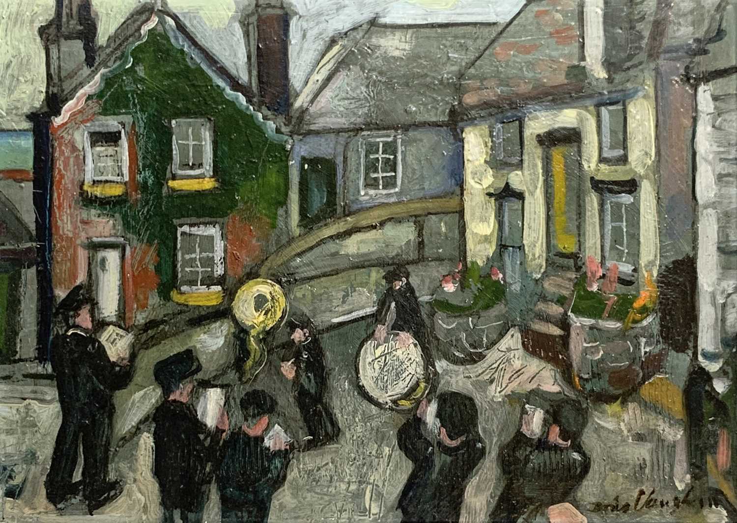 Lot 132 - Doris VAUGHAN (1894-1974) Village Band Oil on...