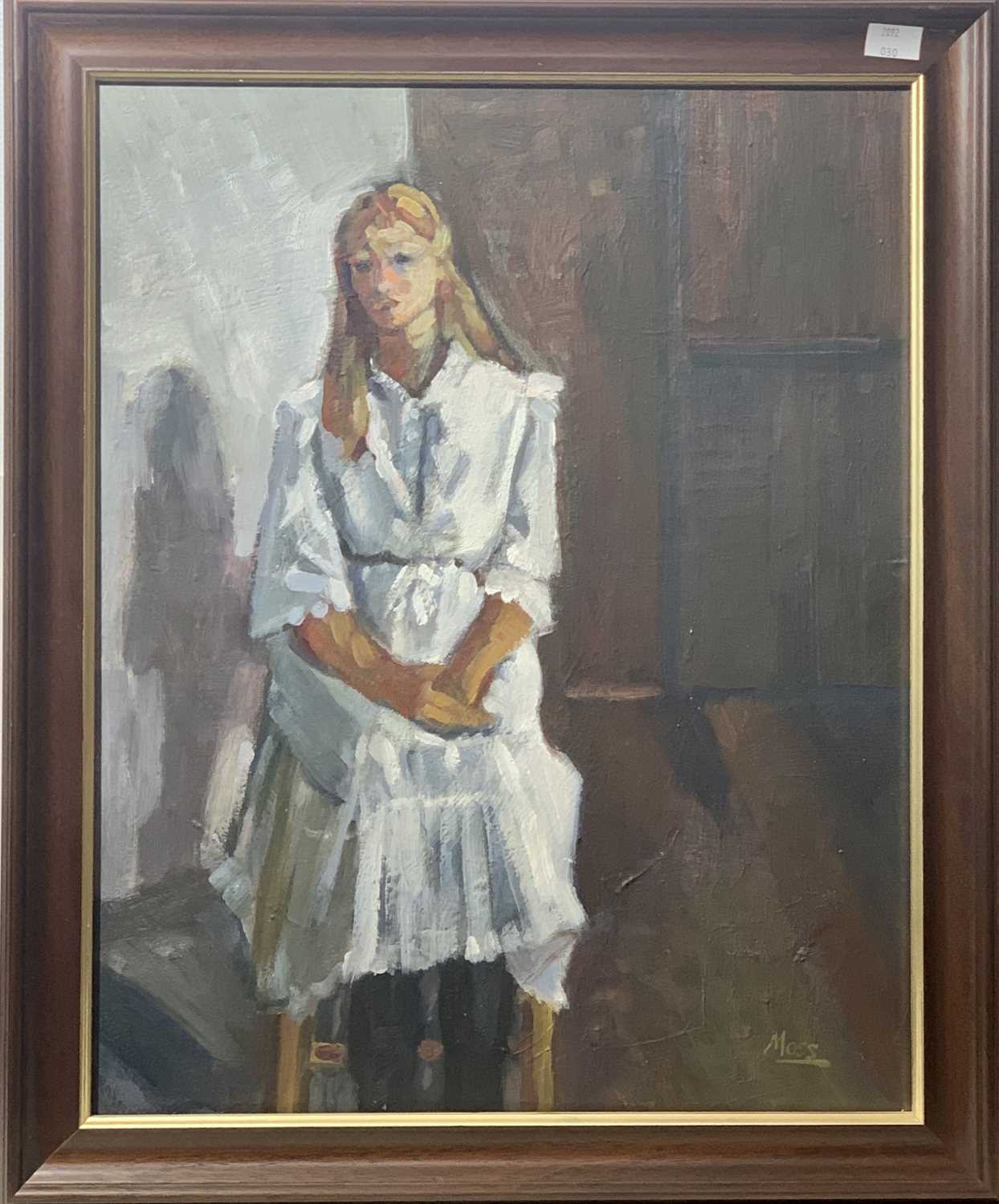 Lot 47 - Moreen MOSS (1927-2012) Girl in a White Dress...