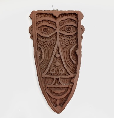 Lot 413 - William (Bill) FISher Wall Mask terracotta...