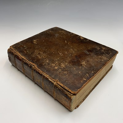 Lot 134 - An 18th century leather bound bible, Edinburgh,...