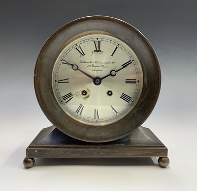 Lot 2902 - A bronze ship's shelf clock by the Chelsea...