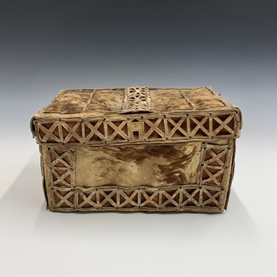 Lot 165 - A late 19th Century deerskin box, possibly...