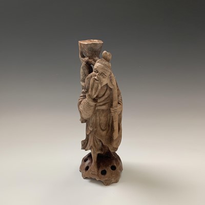 Lot 156 - A large Chinese soapstone figure of a...