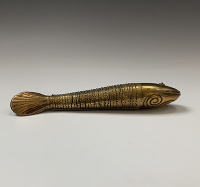 Lot 153 - Two Chinese gilt metal articulated fish, circa...