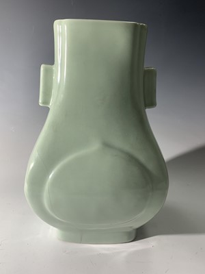 Lot 10 - A Chinese celadon hu-form vase, Guangxu Period,...