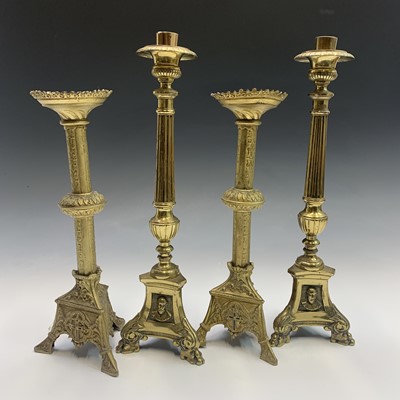 Lot 258 - A pair of late 19th century Continental brass...