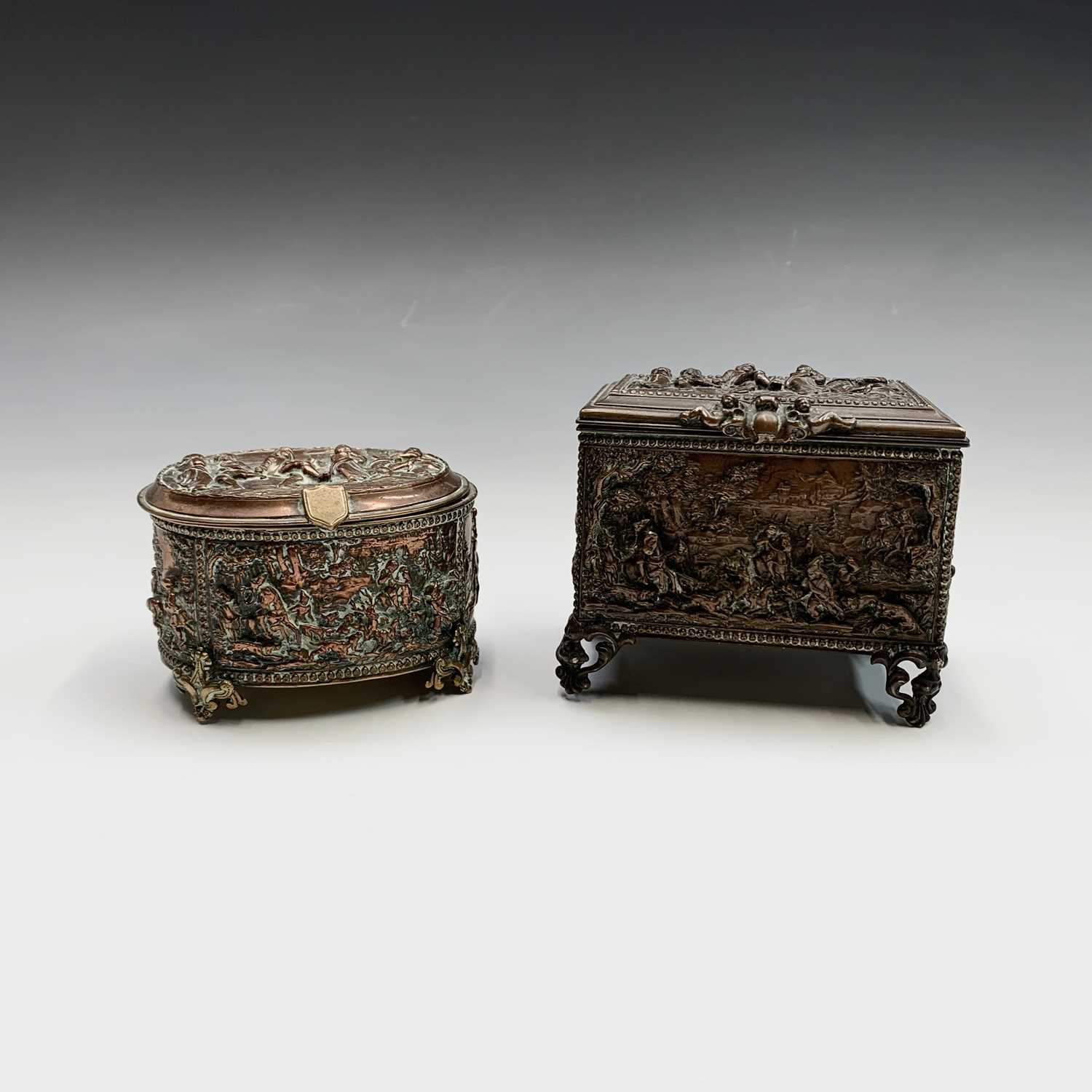 Lot 263 - A French copper small casket, late 19th...