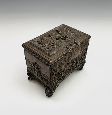 Lot 263 - A French copper small casket, late 19th...