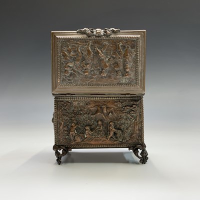 Lot 263 - A French copper small casket, late 19th...