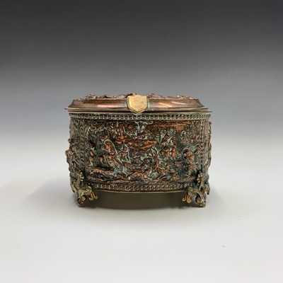 Lot 263 - A French copper small casket, late 19th...