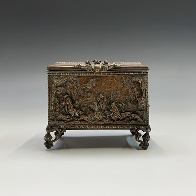 Lot 263 - A French copper small casket, late 19th...