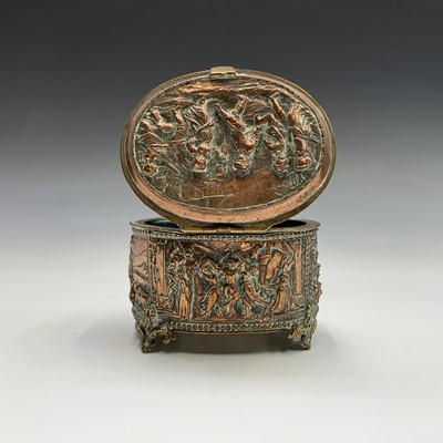 Lot 263 - A French copper small casket, late 19th...