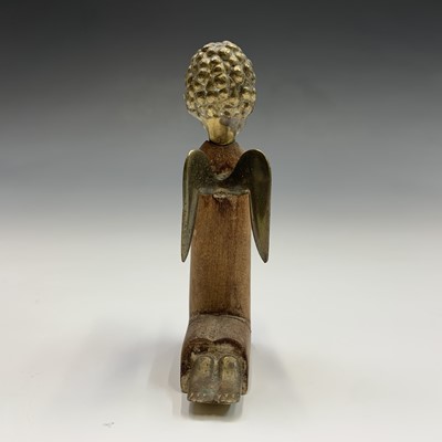 Lot 154 - A late Victorian tall brass twist candlestick,...